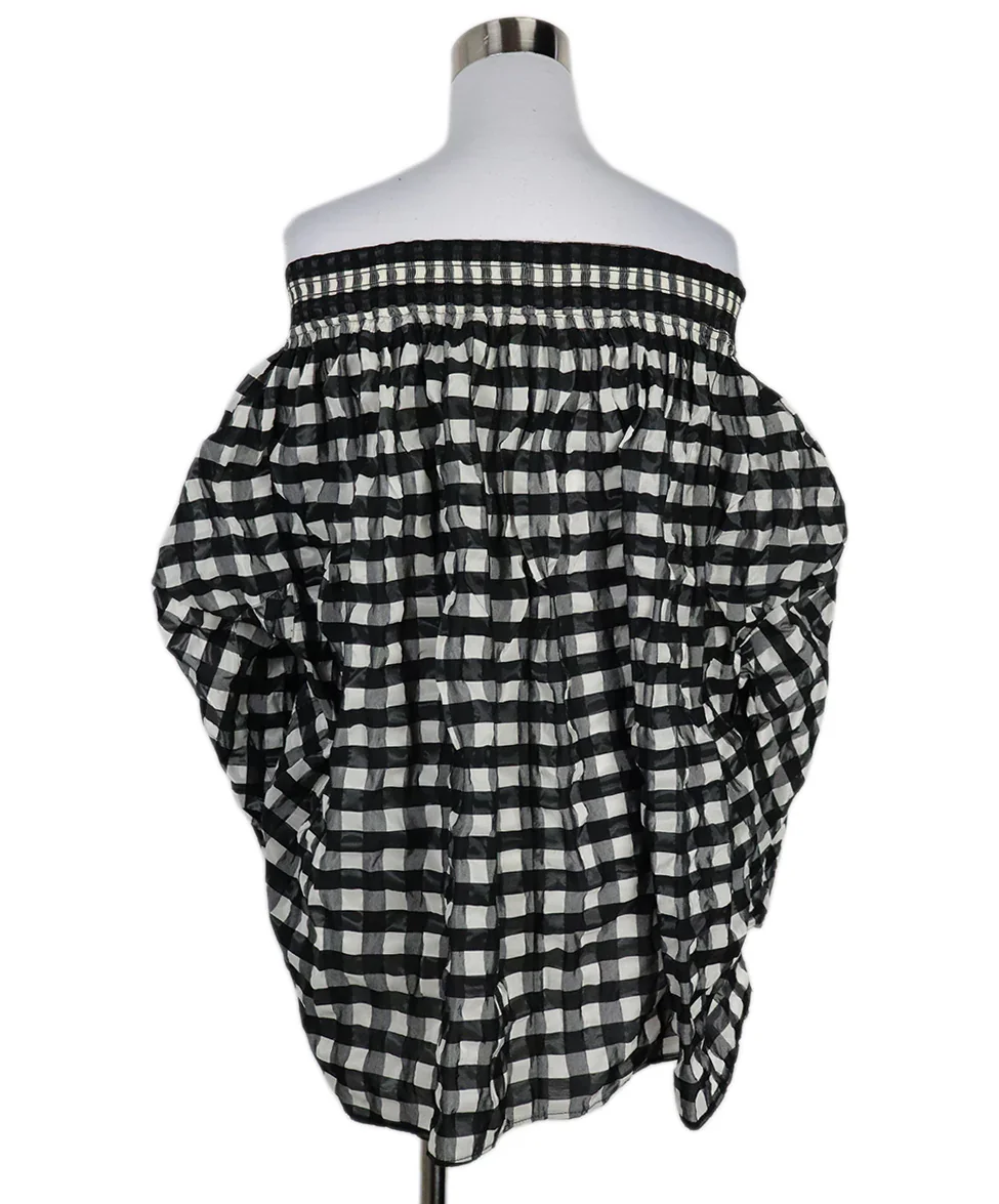 Alaia B&W Check Print Blouse sz 2 - Image 3