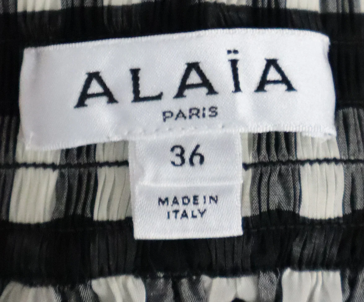 Alaia B&W Check Print Blouse sz 2 - Image 4