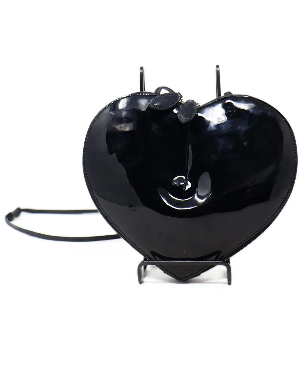 Alaia Black Patent Leather Crossbody Heart Shaped Le Coeur Handbag - Image 3