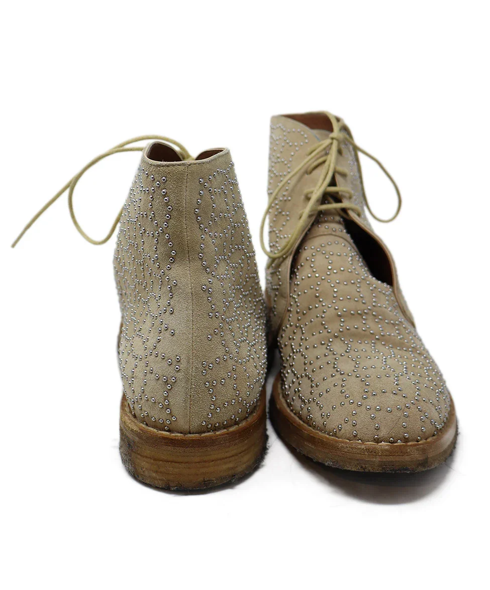 Alaia Beige Suede Studded Booties sz 11 - Image 3