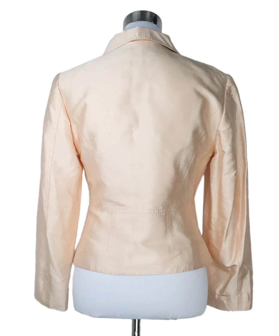 Alberta Ferretti Peach Silk Blazer sz 4 - Image 3