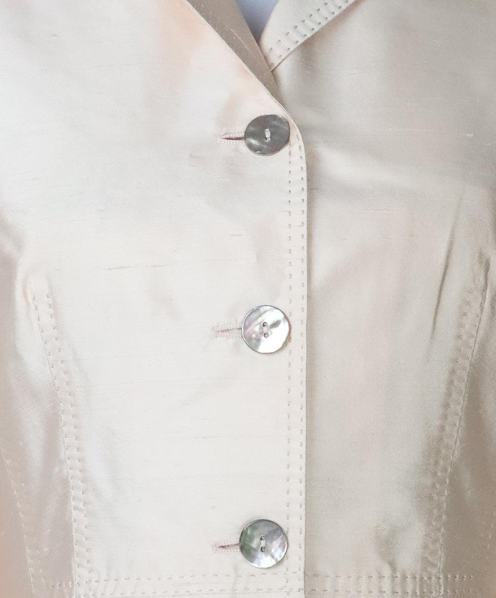 Alberta Ferretti Peach Silk Blazer sz 4 - Image 6