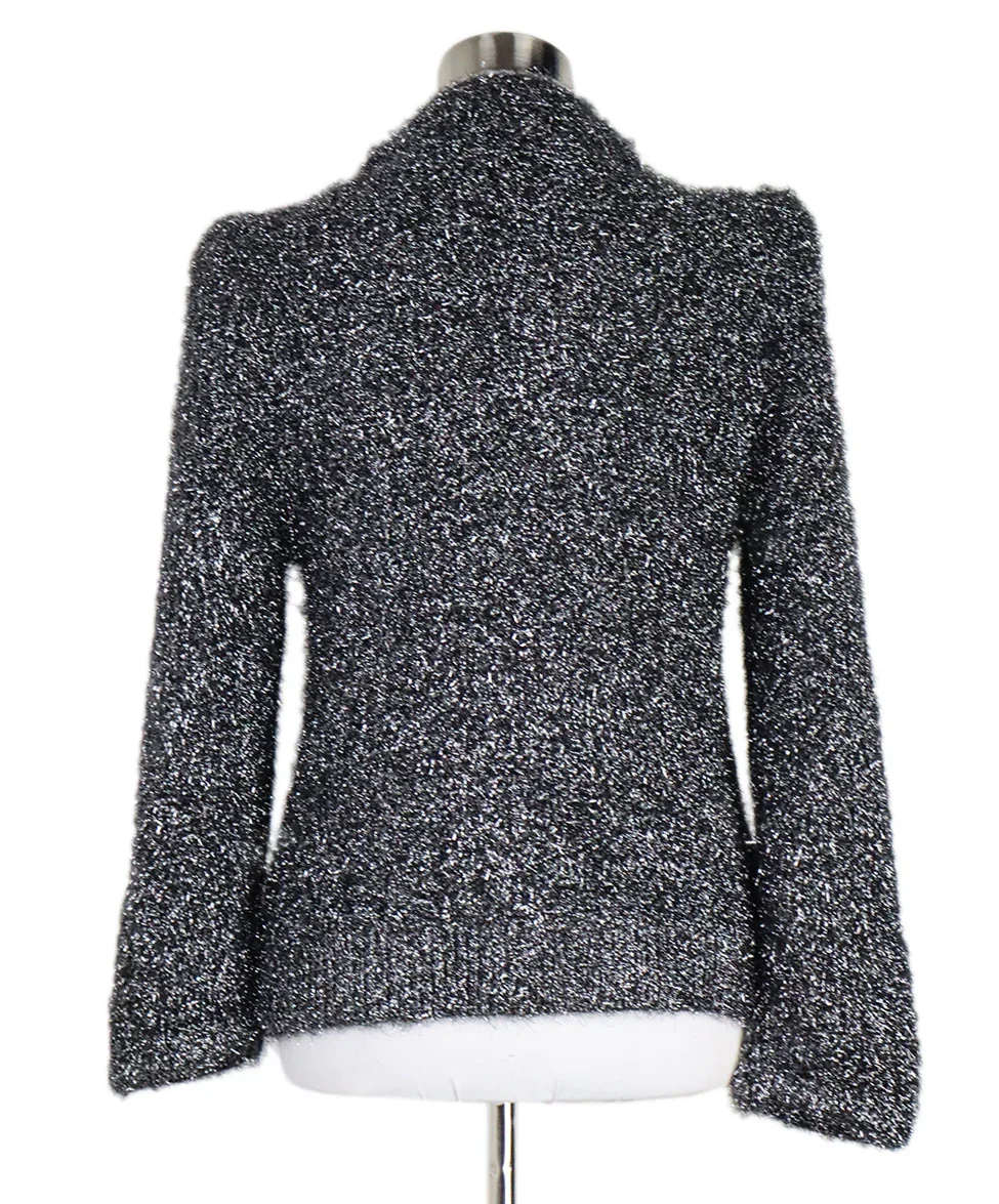 Alberta Ferretti Silver Lurex Cardigan sz 10 - Image 3
