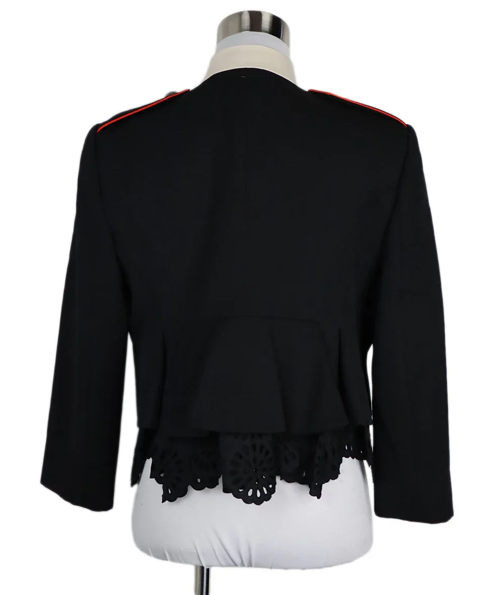Alexander McQueen Black Red & White Blazer sz 4 - Image 3