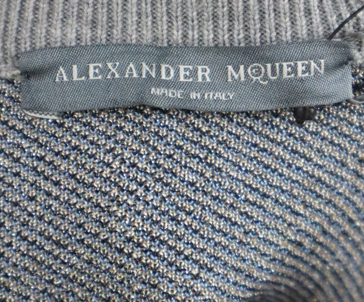 Alexander McQueen Grey Butterfly Print Sweater sz 8 - Image 4