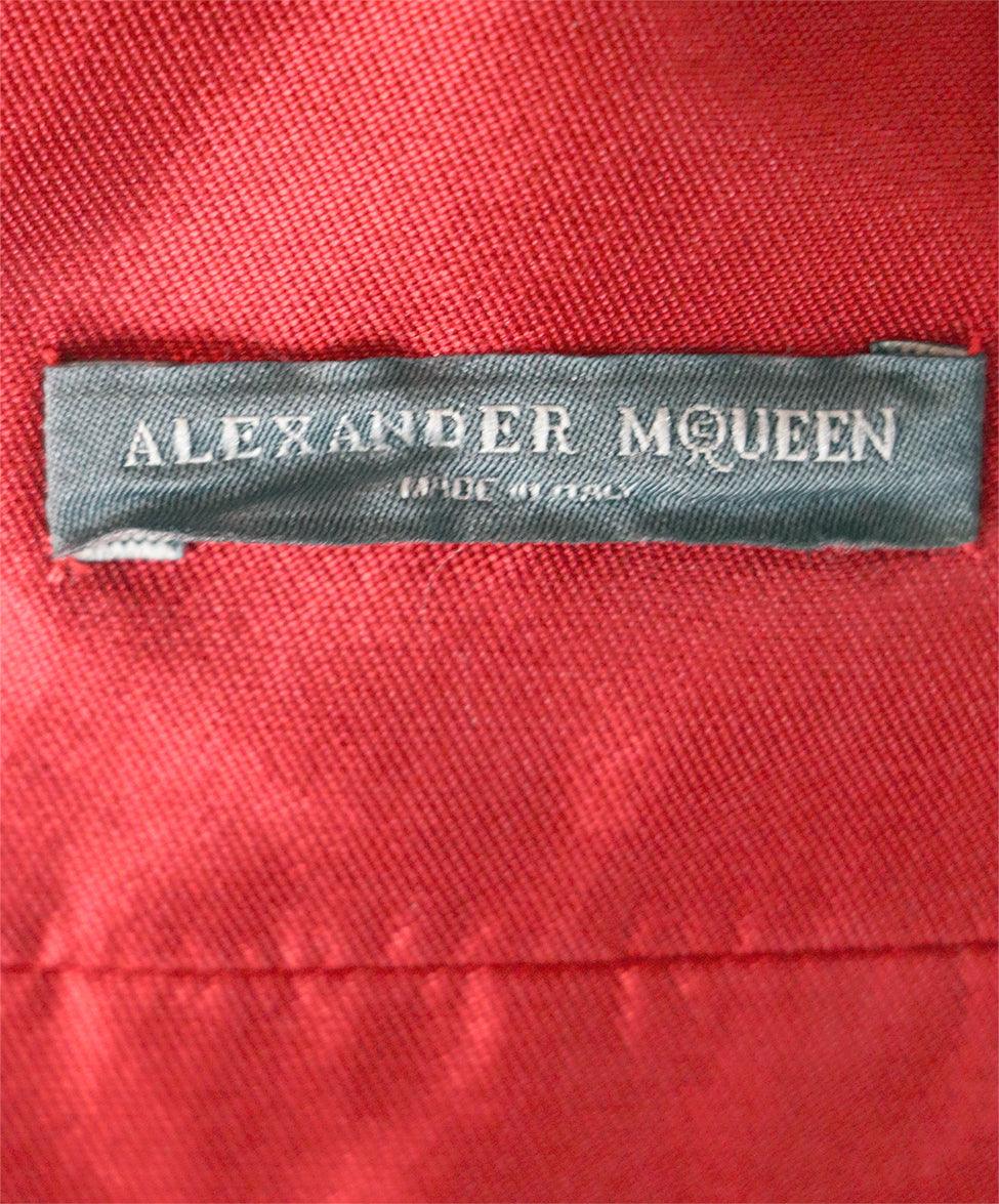 Alexander McQueen Red Silk Dress sz 6 - Image 4