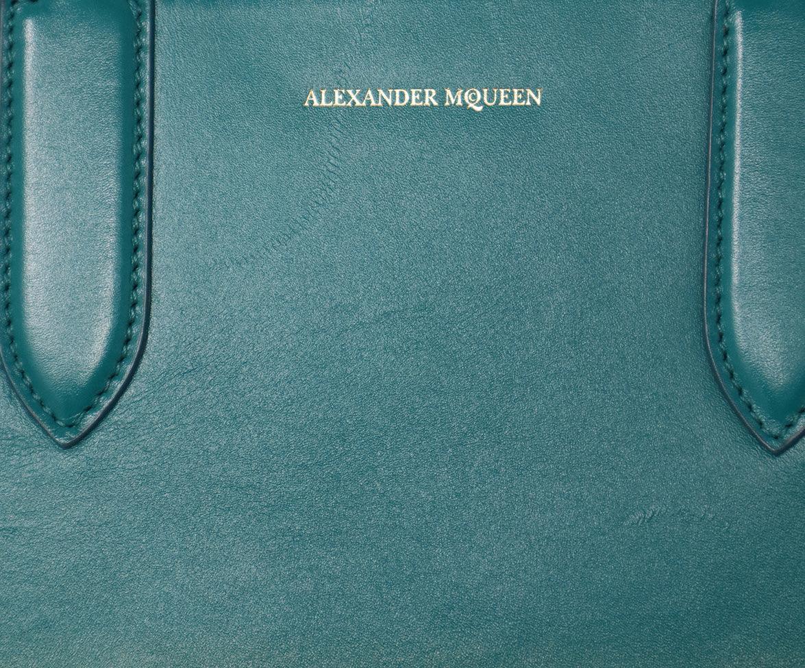 Alexander McQueen Turquoise Leather Tote - Image 10