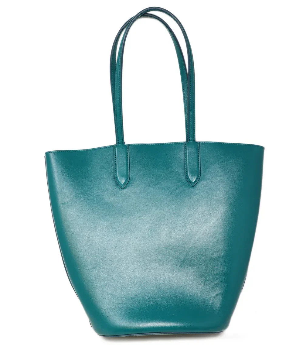 Alexander McQueen Turquoise Leather Tote - Image 3