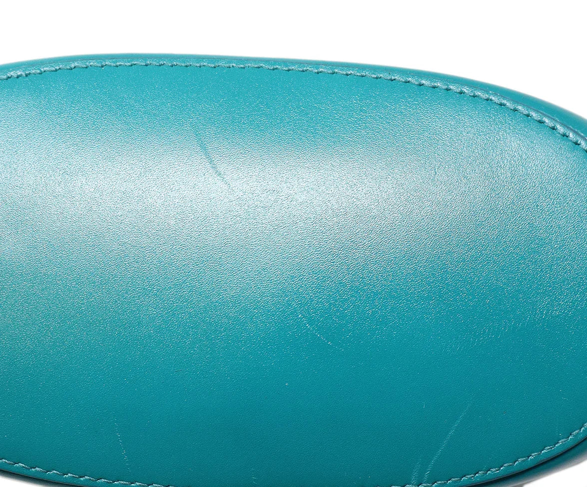 Alexander McQueen Turquoise Leather Tote - Image 8