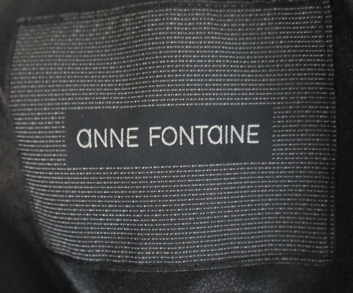 Anne Fontaine Black Leather Wool Jacket sz 0 - Image 3