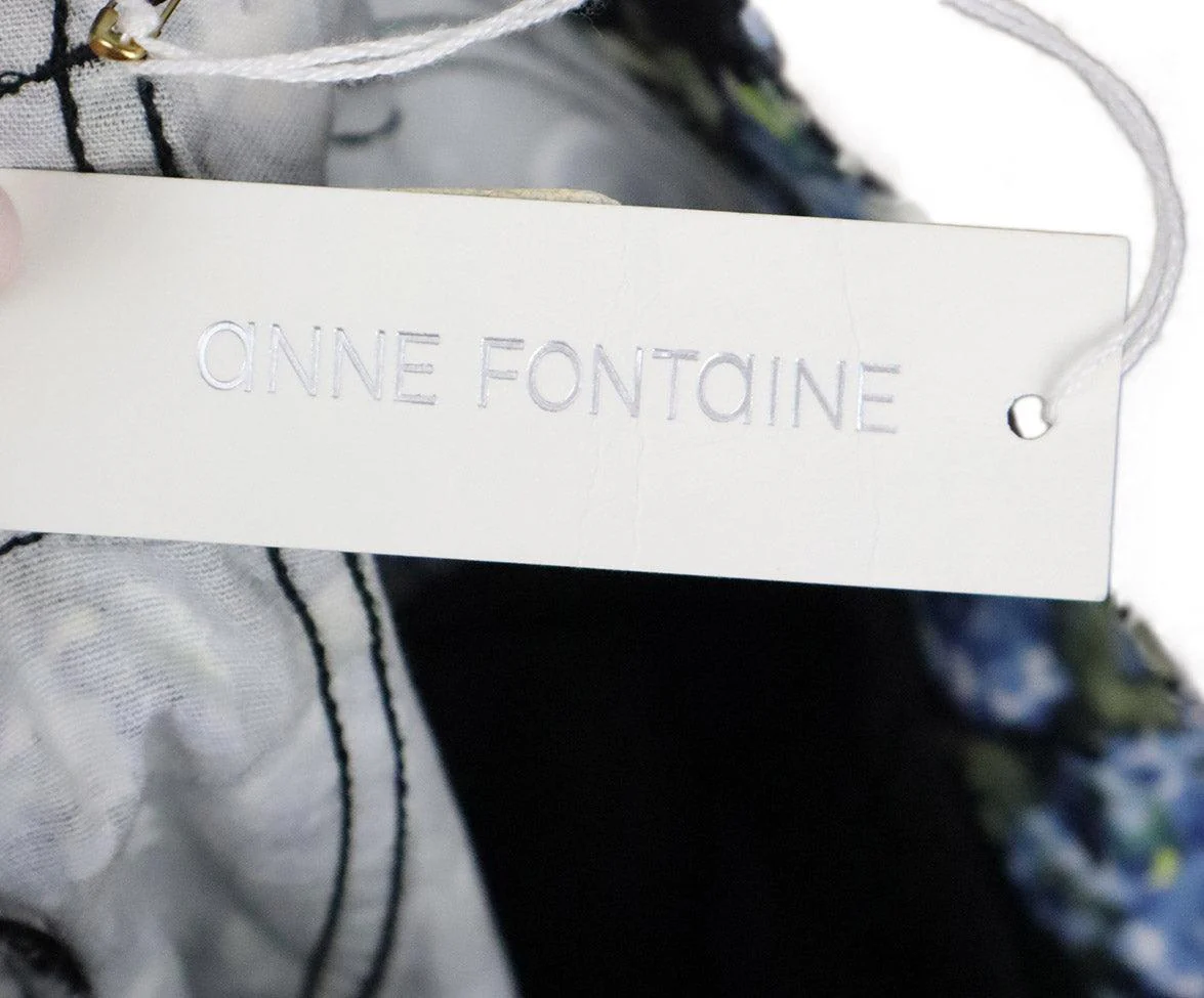 Anne Fontaine Blue & Green Floral Jeans sz 6 - Image 4