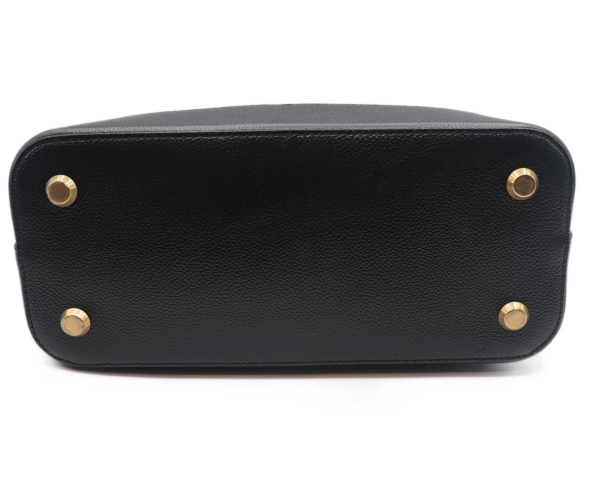 Balenciaga Black & White Leather Handbag - Image 4