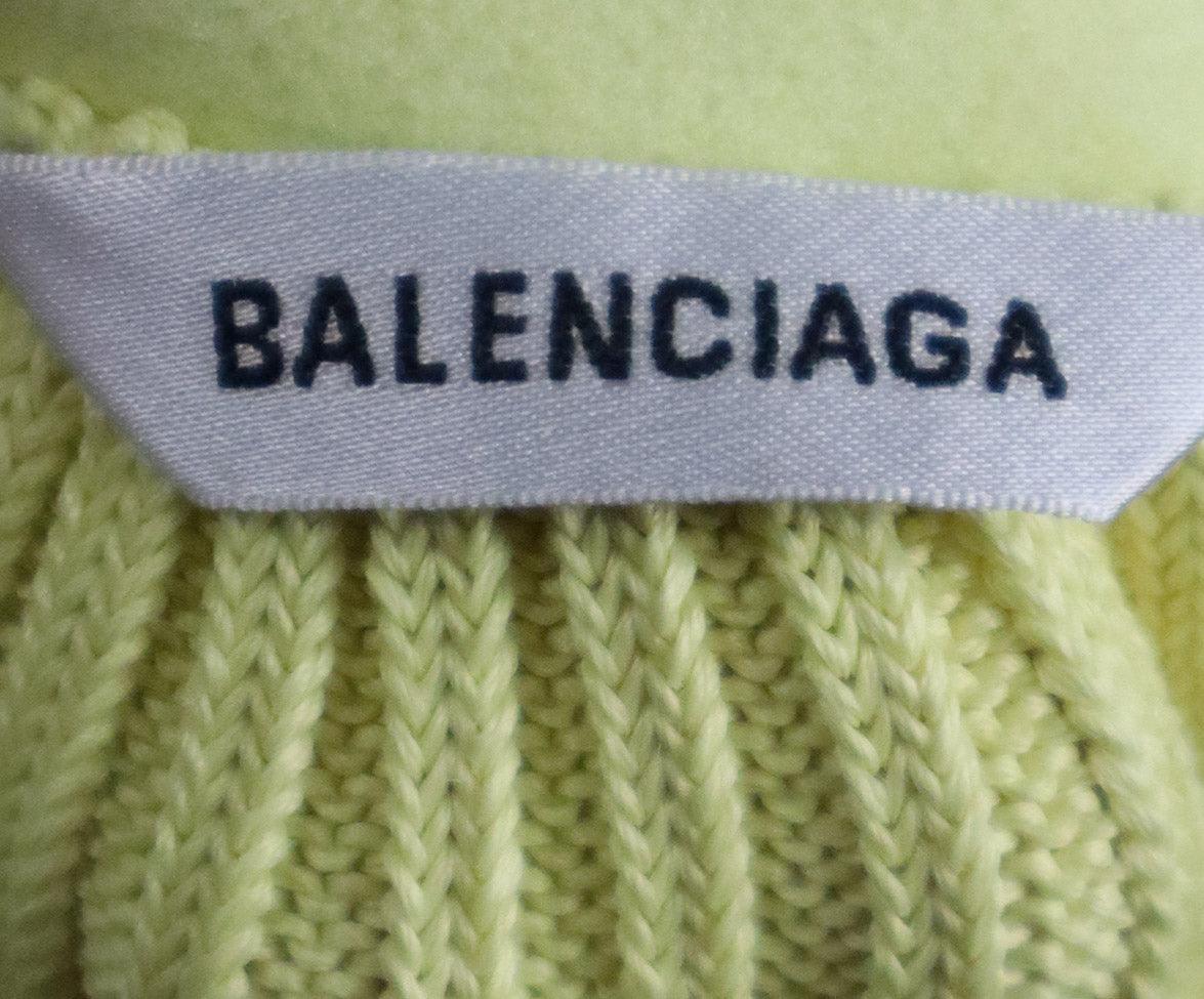 Balenciaga Neon Yellow Knit Skirt sz 6 - Image 4