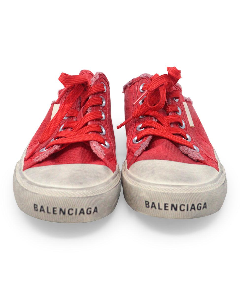 Balenciaga Red Canvas Sneakers sz 7 - Image 4