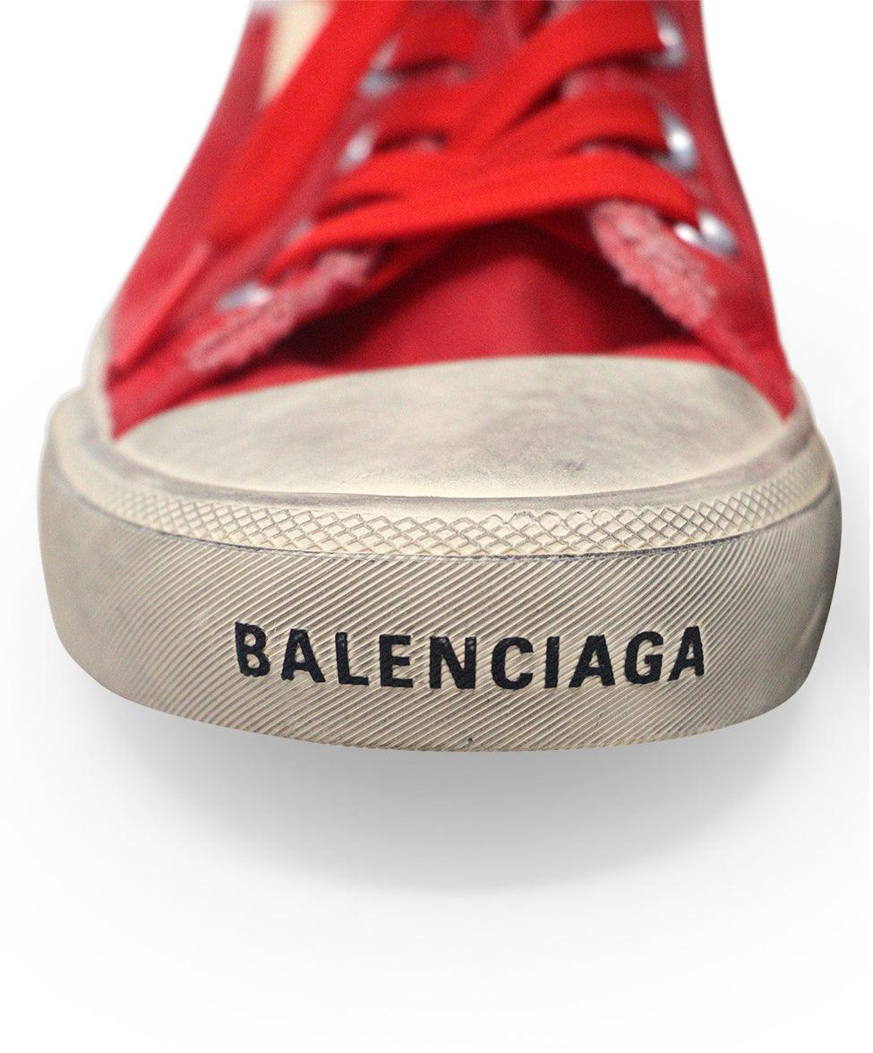 Balenciaga Red Canvas Sneakers sz 7 - Image 5