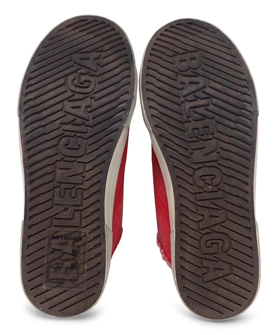 Balenciaga Red Canvas Sneakers sz 7 - Image 6