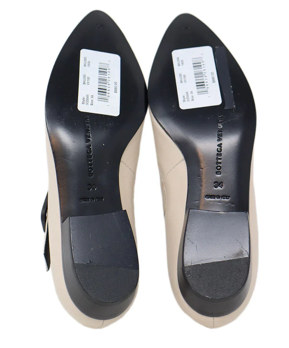 Bottega Veneta Beige Leather Booties sz 4 - Image 5