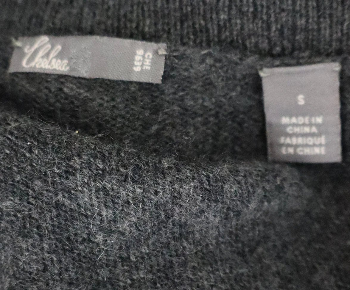 Grey Cashmere Cardigan With Belt Sweater sz 2 - Image 4