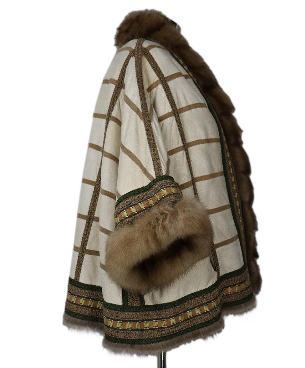 Carlo Tivioli Blonde Sable Fur Reversible Coat sz 4 - Image 5