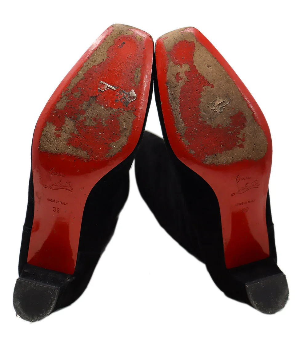 Christian Louboutin Black Suede Boots sz 9 - Image 5