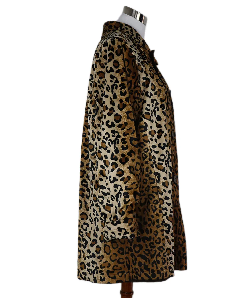 Dennis Basso Reversible Leopard Print Coat sz 12 - Image 5