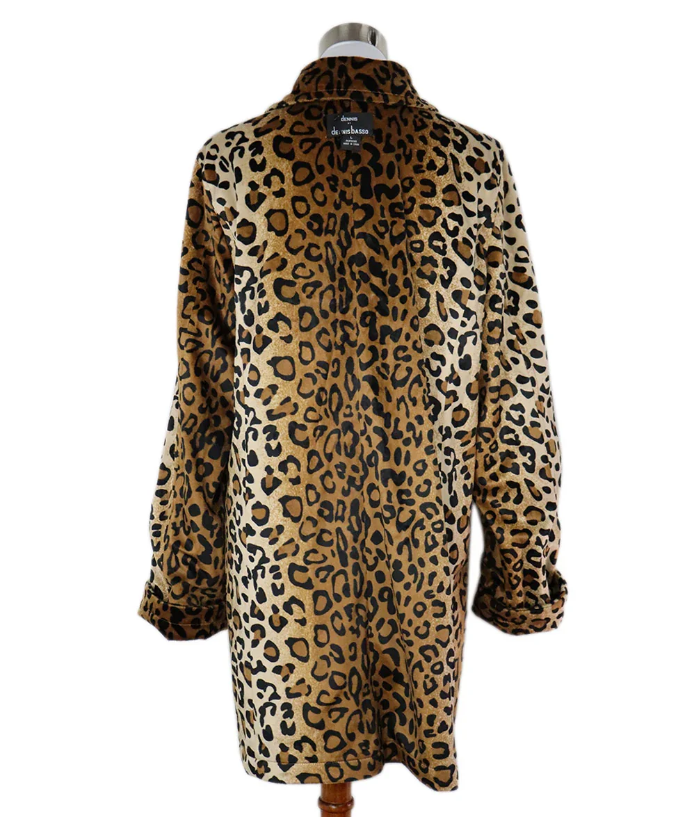 Dennis Basso Reversible Leopard Print Coat sz 12 - Image 6