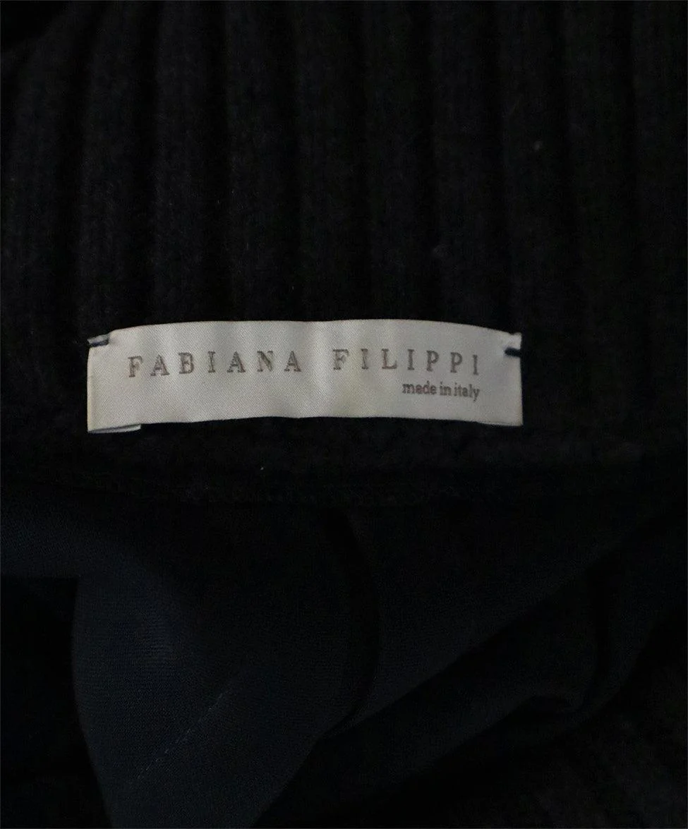 Fabiana Filippi Navy Silk & Grey Knit Dress sz 4 - Image 4