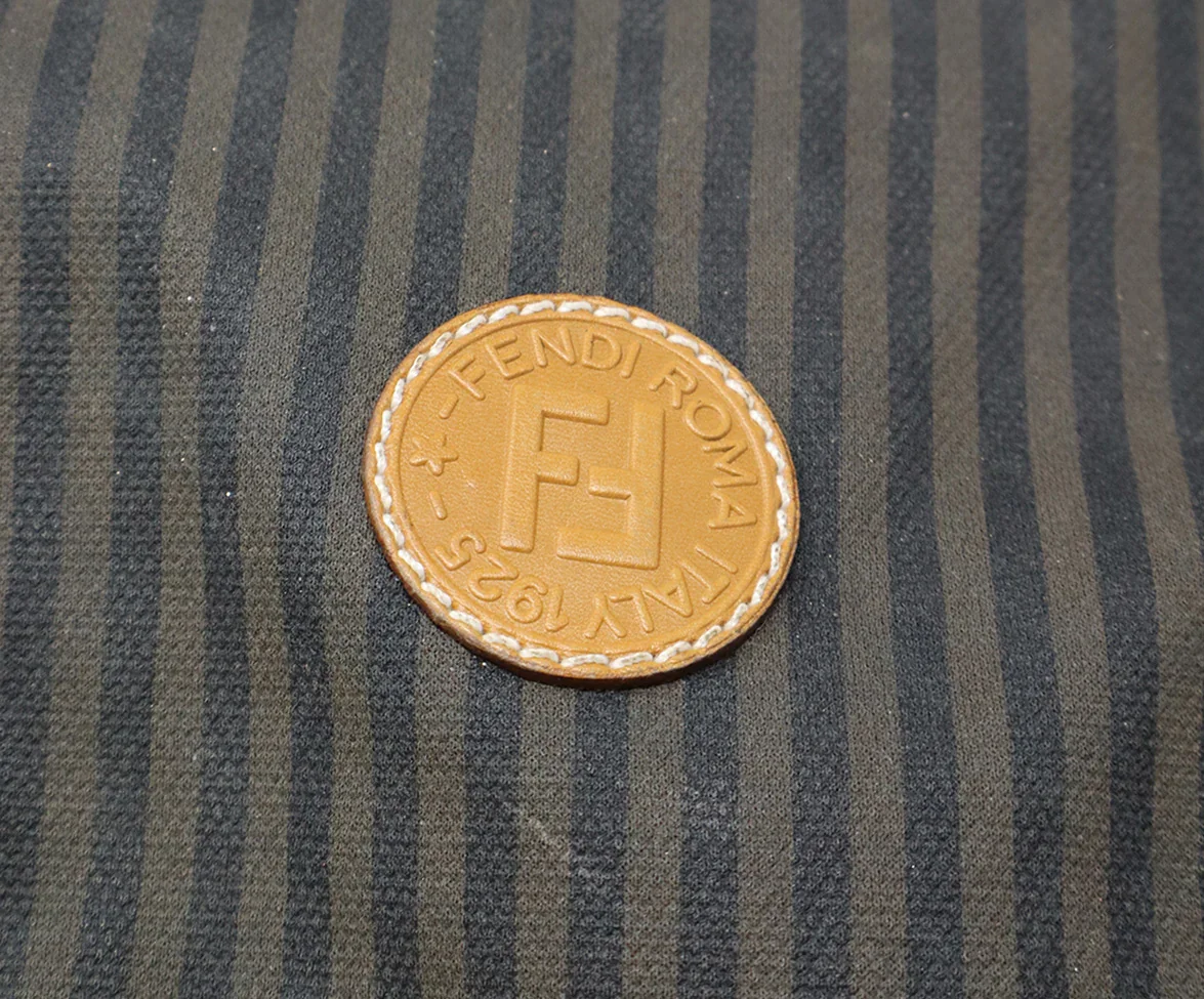 Fendi Brown & Black Striped Luggage Tote - Image 14