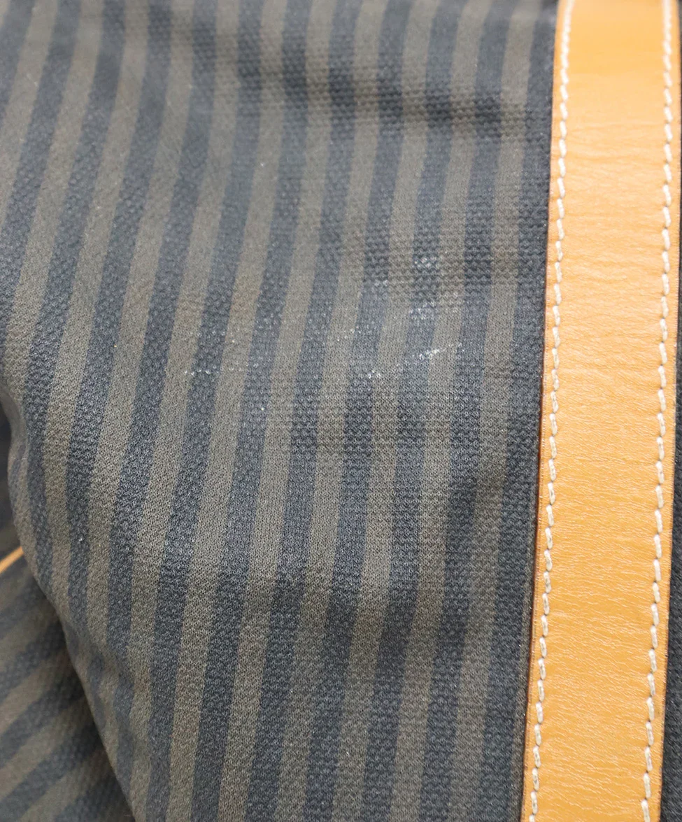 Fendi Brown & Black Striped Luggage Tote - Image 8