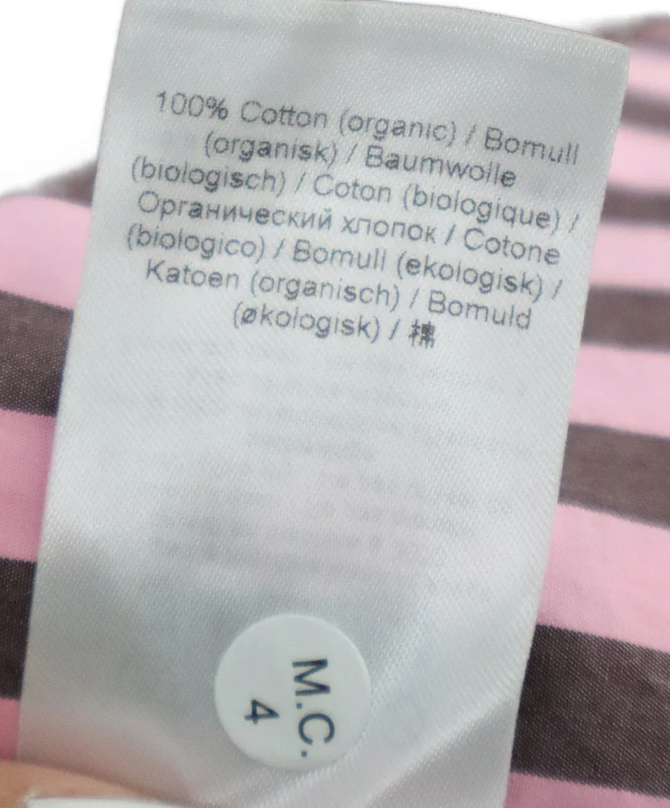 Ganni Pink & Brown Striped Cotton Dress sz 2 - Image 5