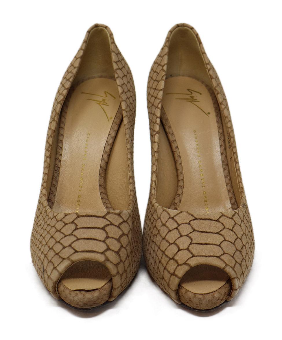 Giuseppe Zanotti Neutral Snakeskin Print Heels sz 8 - Image 4
