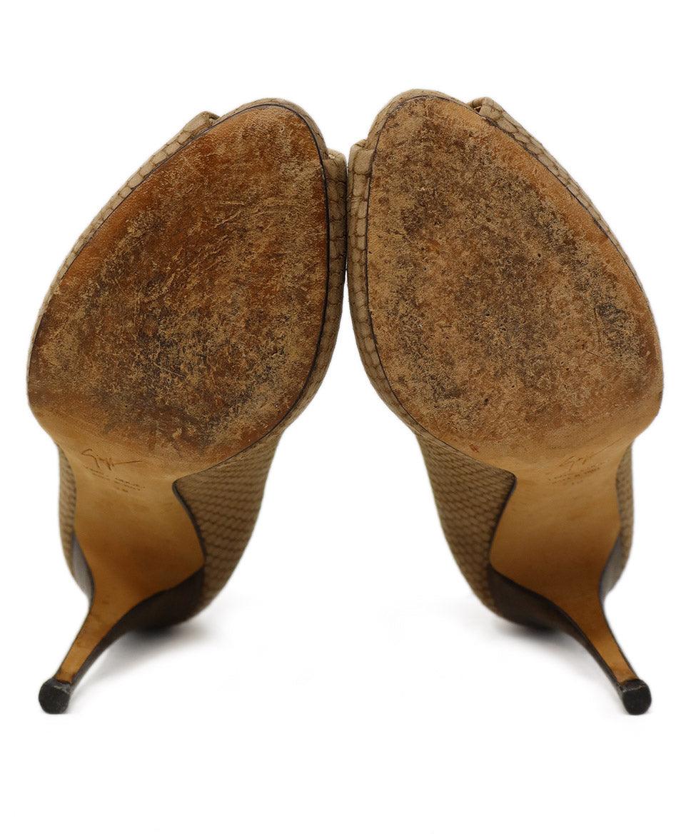 Giuseppe Zanotti Neutral Snakeskin Print Heels sz 8 - Image 5