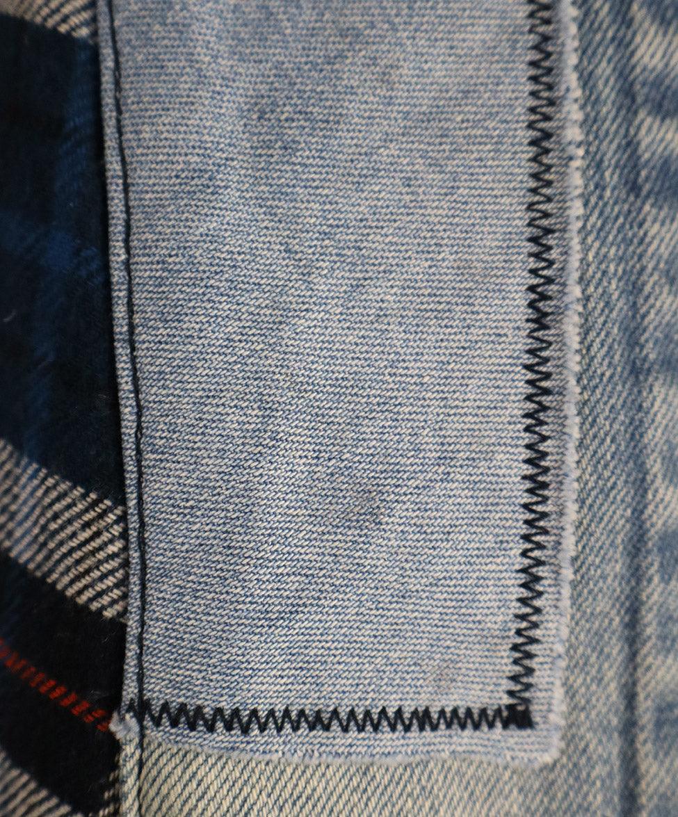 Greg Lauren Navy & White Flannel Jacket sz 2 - Image 5