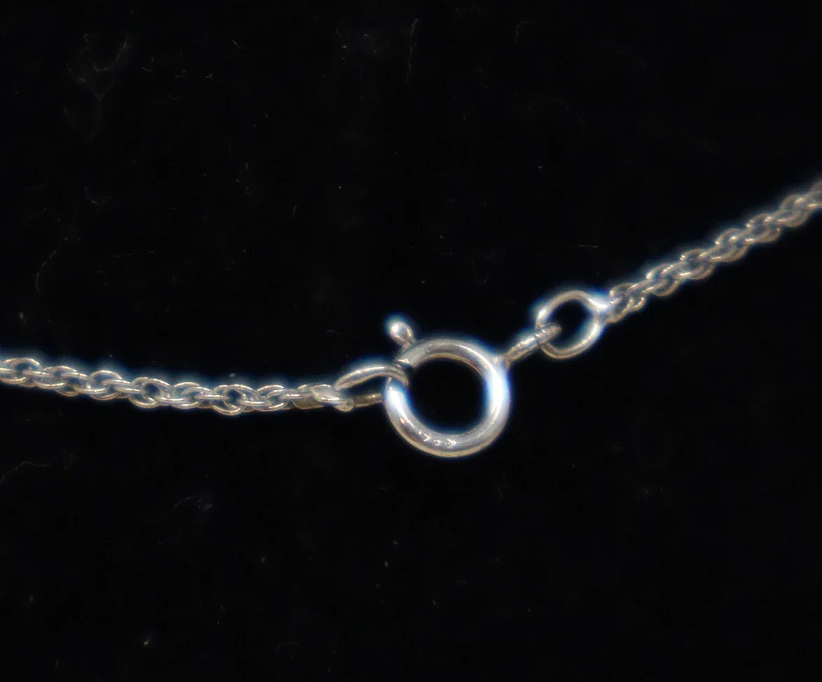 Grey Stone & Diamond Sterling Silver Necklace - Image 4