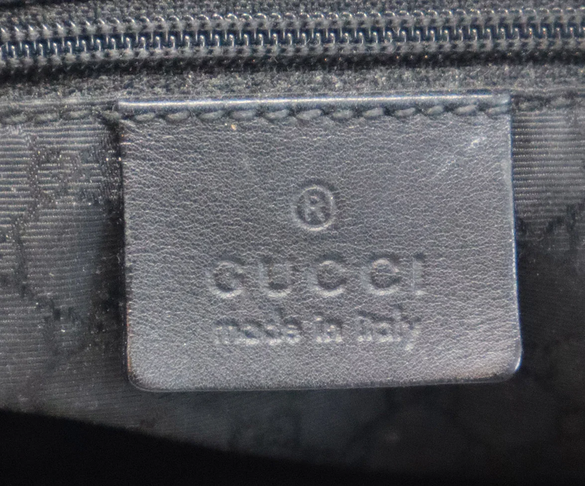Gucci Black Denim Sherry Stripe Shoulder Bag - Image 8
