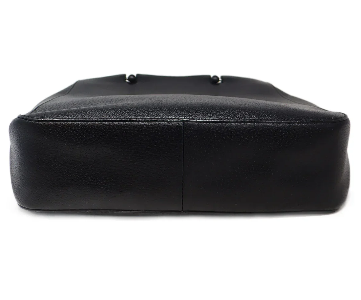 Gucci Black Leather Bamboo Handle Bag - Image 4