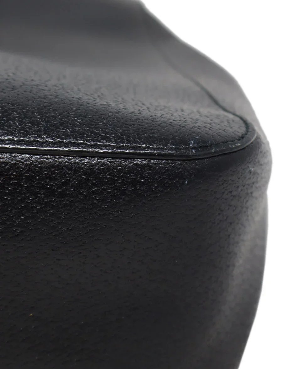 Gucci Black Leather Bamboo Handle Bag - Image 9