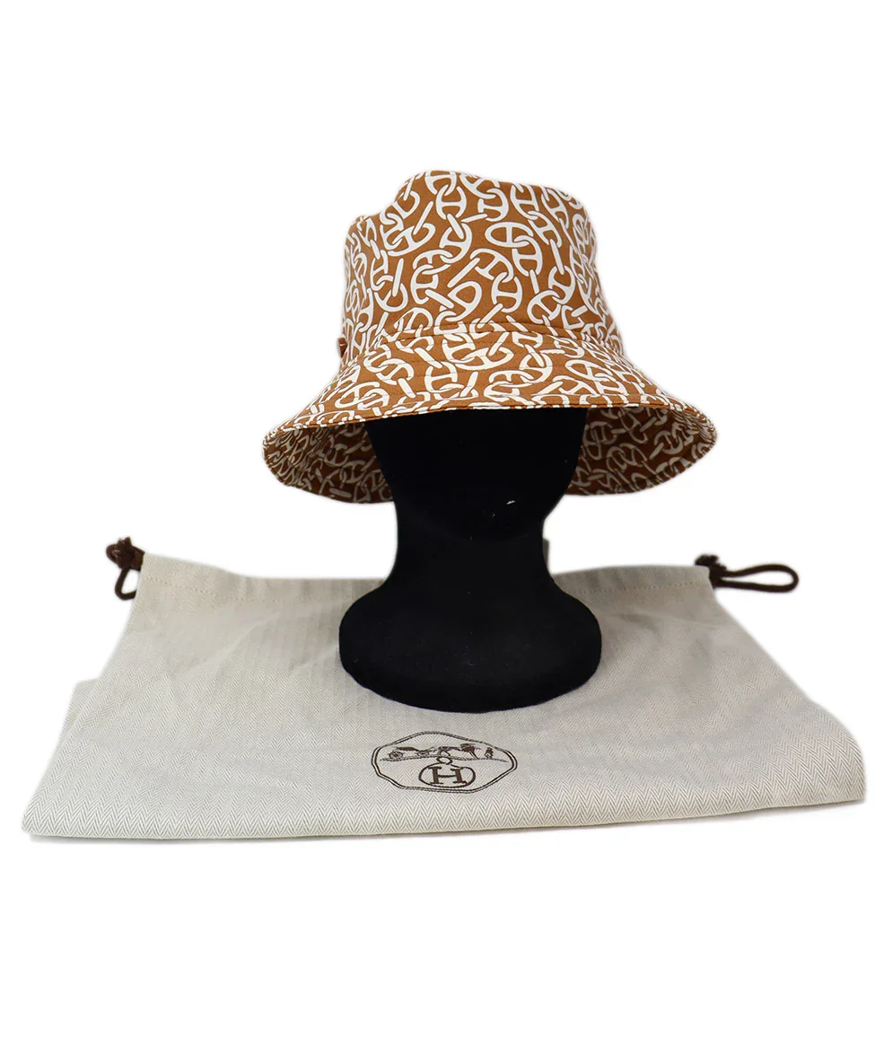 Hermes Beige Canvas Calvi Seashell Hat - Image 4
