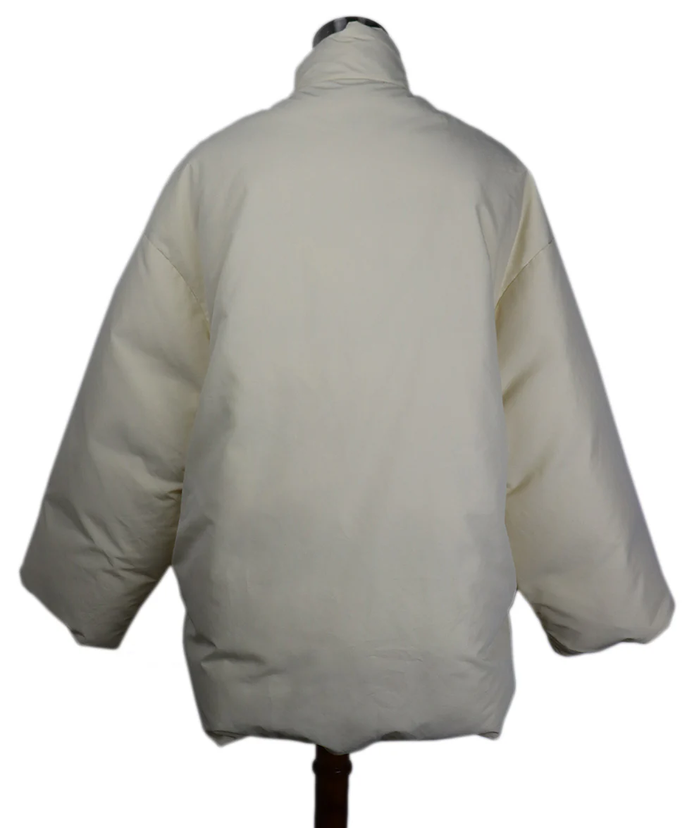 Jil Sander Cream Down Cotton Puffer Coat sz 4 - Image 3