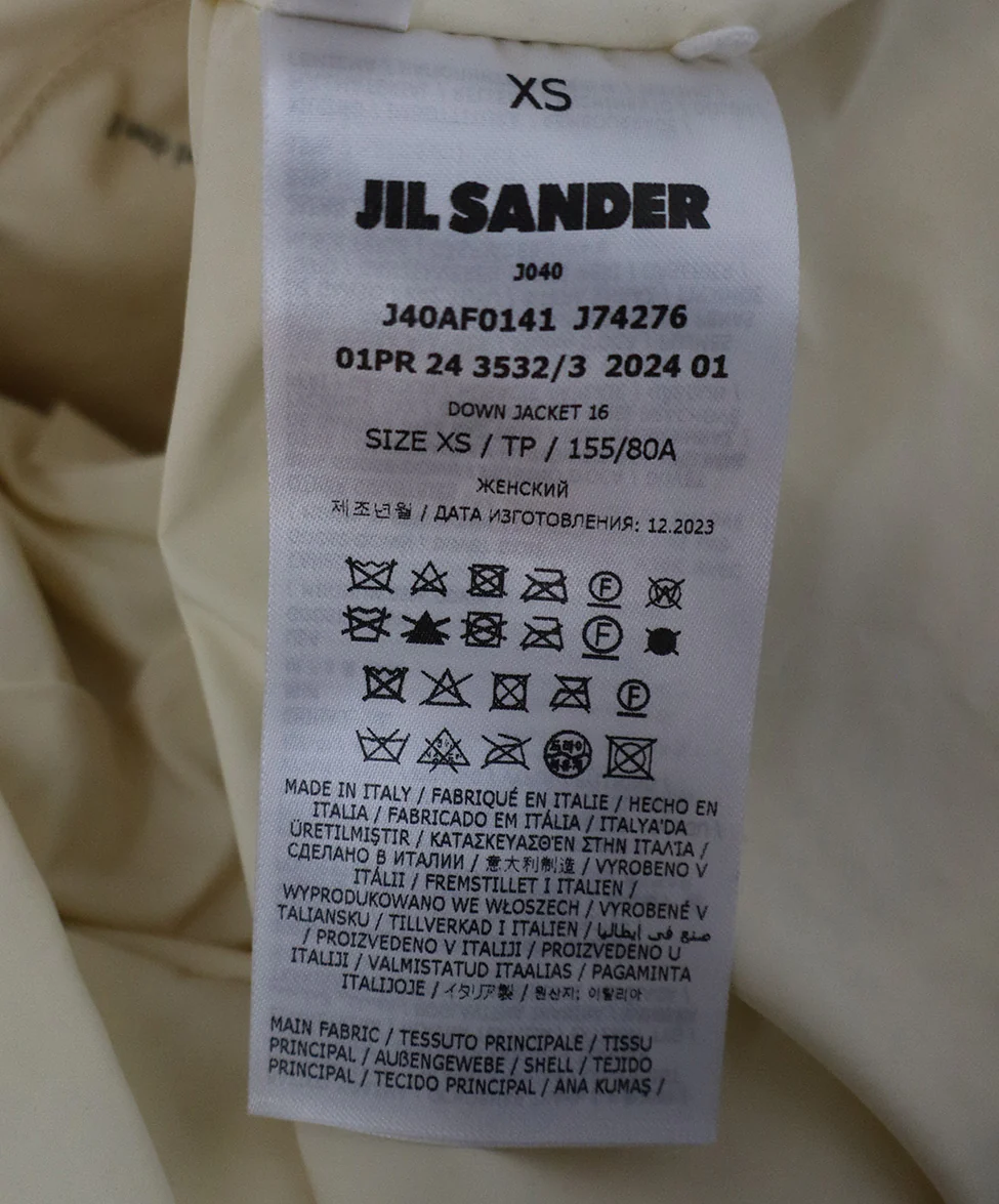 Jil Sander Cream Down Cotton Puffer Coat sz 4 - Image 5