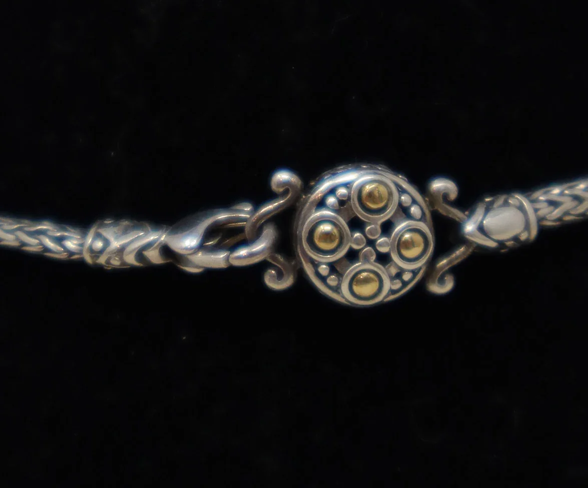 John Hardy Sterling Silver & 18K Gold Stone Necklace - Image 3