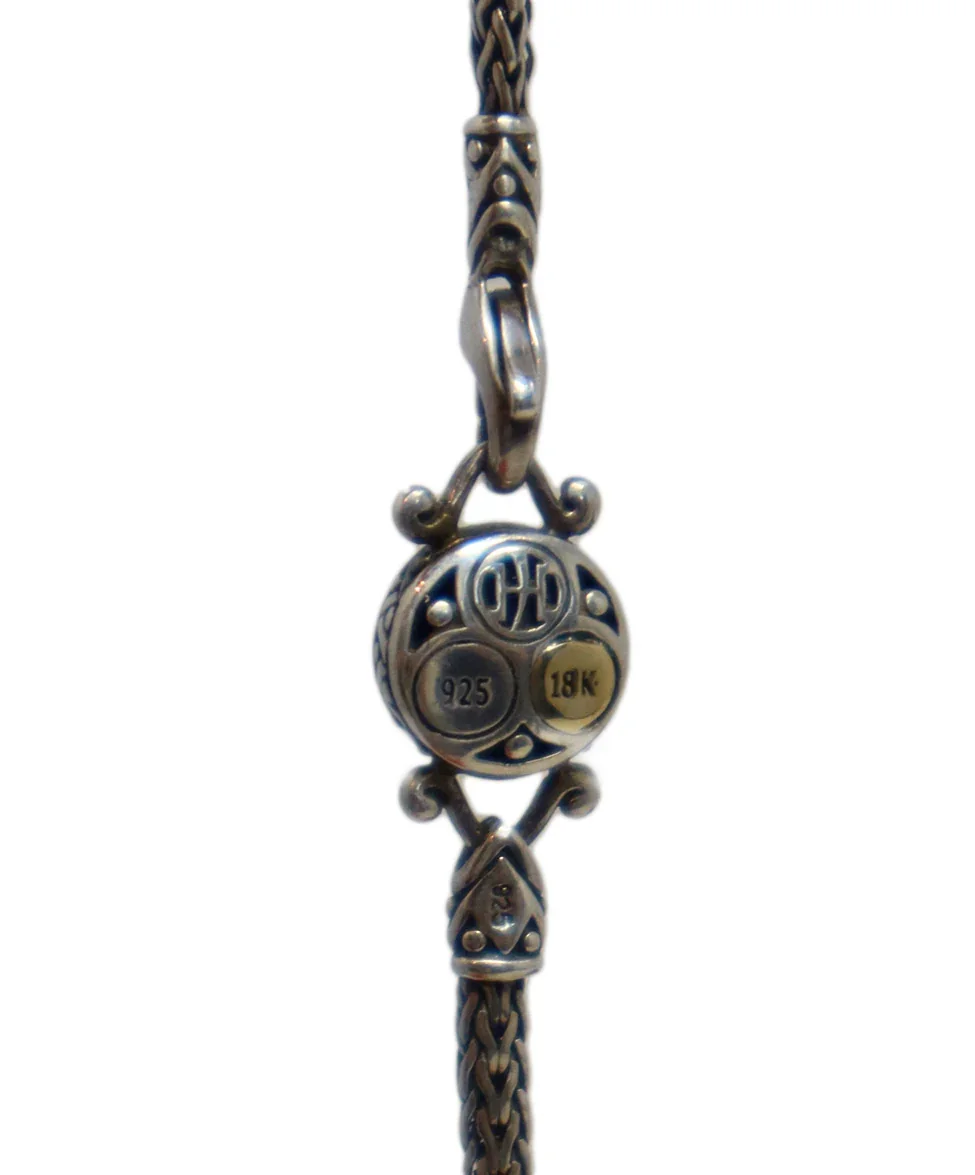 John Hardy Sterling Silver & 18K Gold Stone Necklace - Image 4