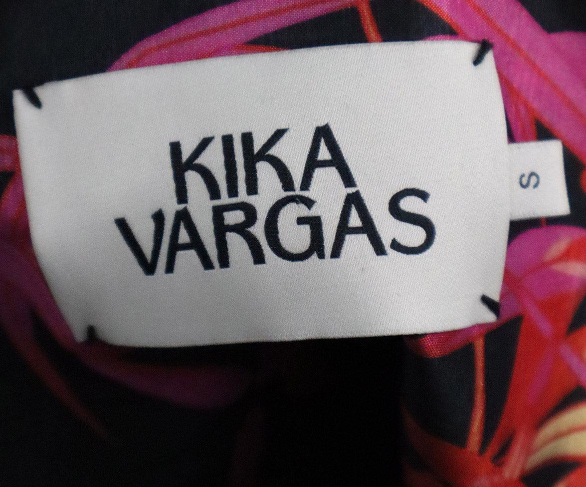 Kika Vargas Black & Multi Print Dress sz 2 - Image 4
