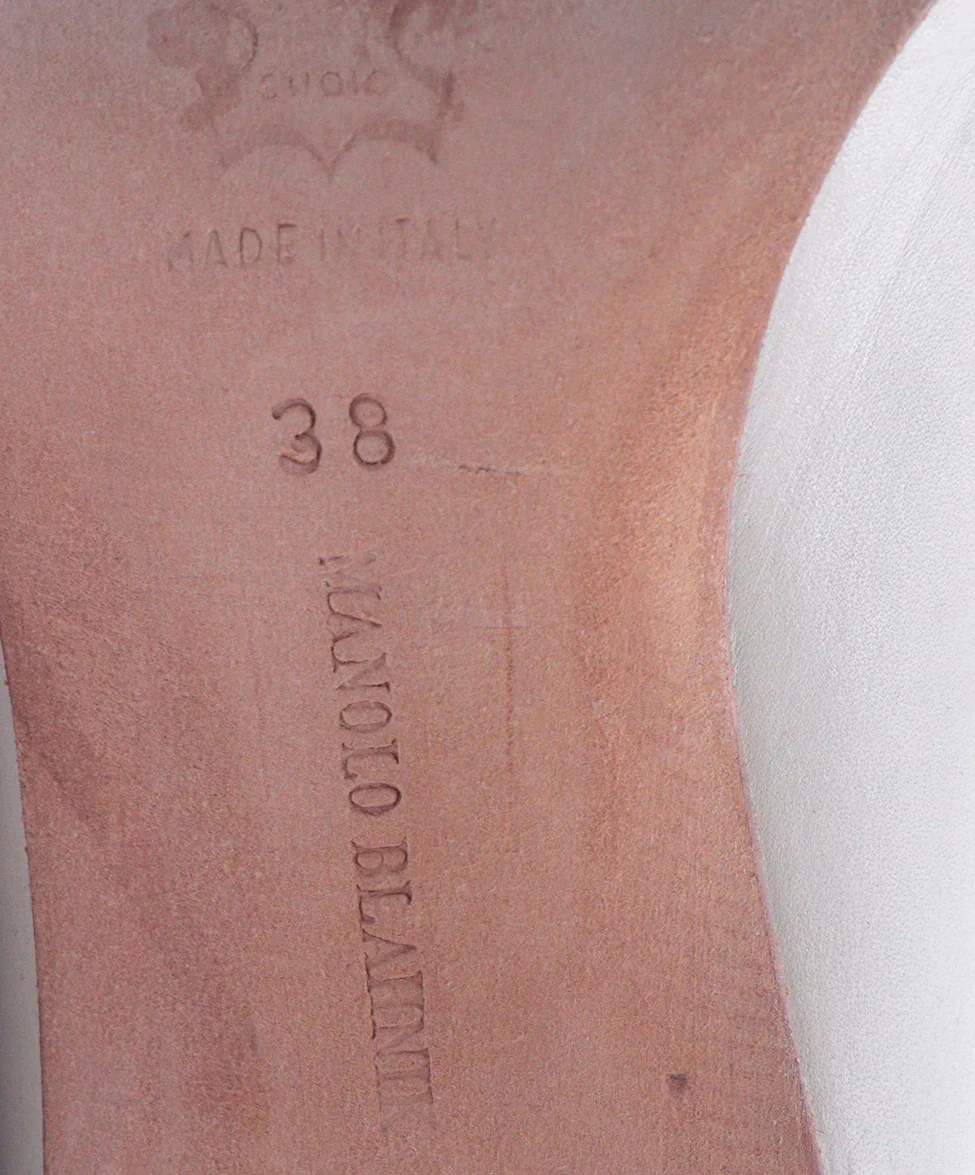 Manolo Blahnik Beige Leather Lace Up Booties sz 8 - Image 6