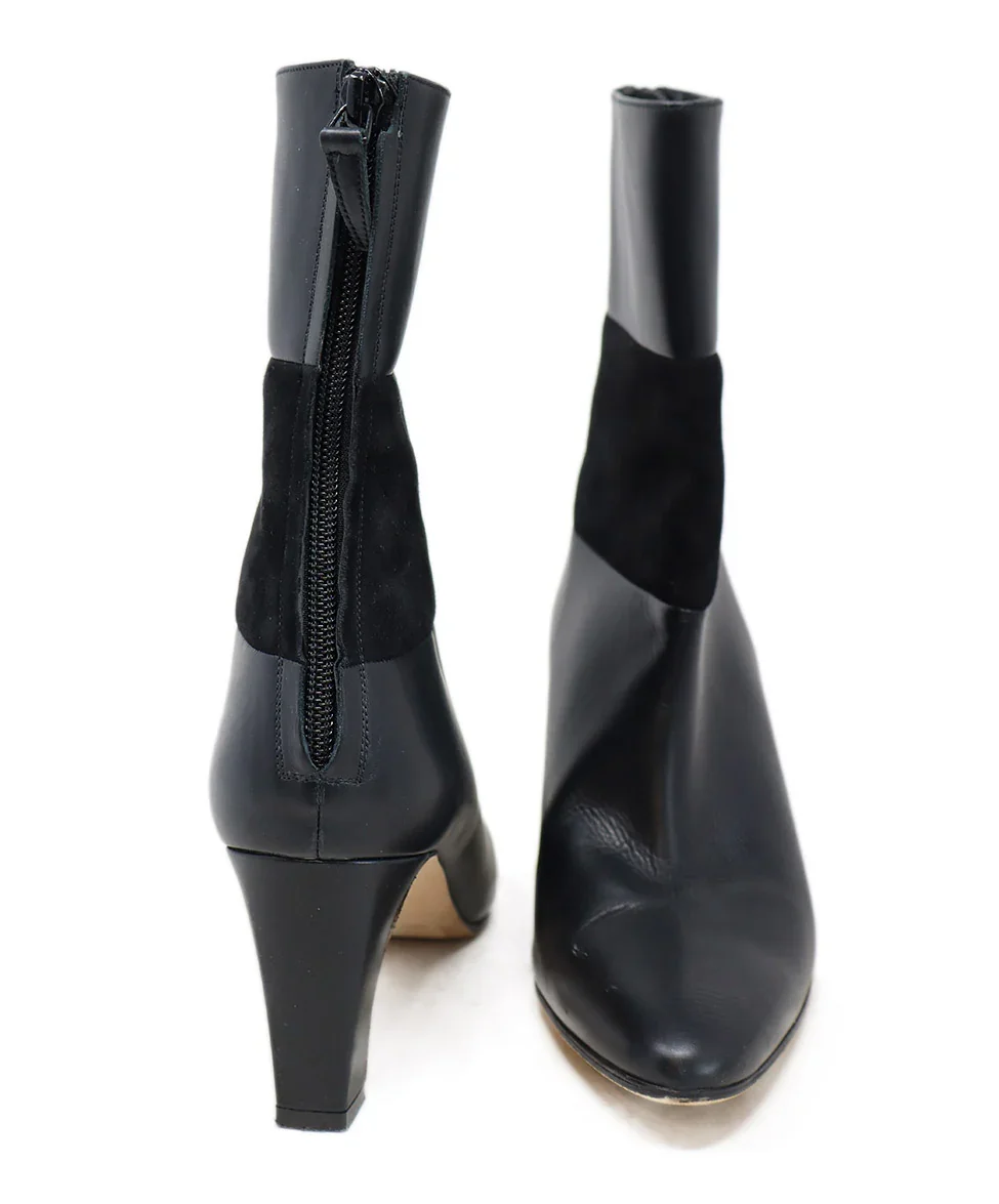 Manolo Blahnik Black Leather Suede Booties sz 8.5 - Image 3