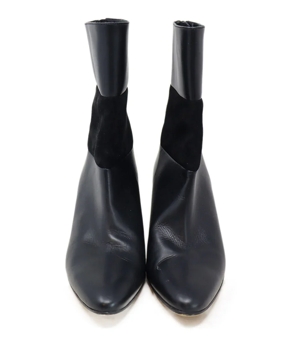 Manolo Blahnik Black Leather Suede Booties sz 8.5 - Image 4