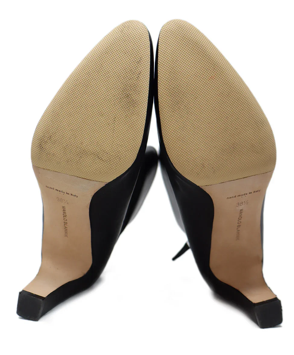 Manolo Blahnik Black Leather Suede Booties sz 8.5 - Image 5