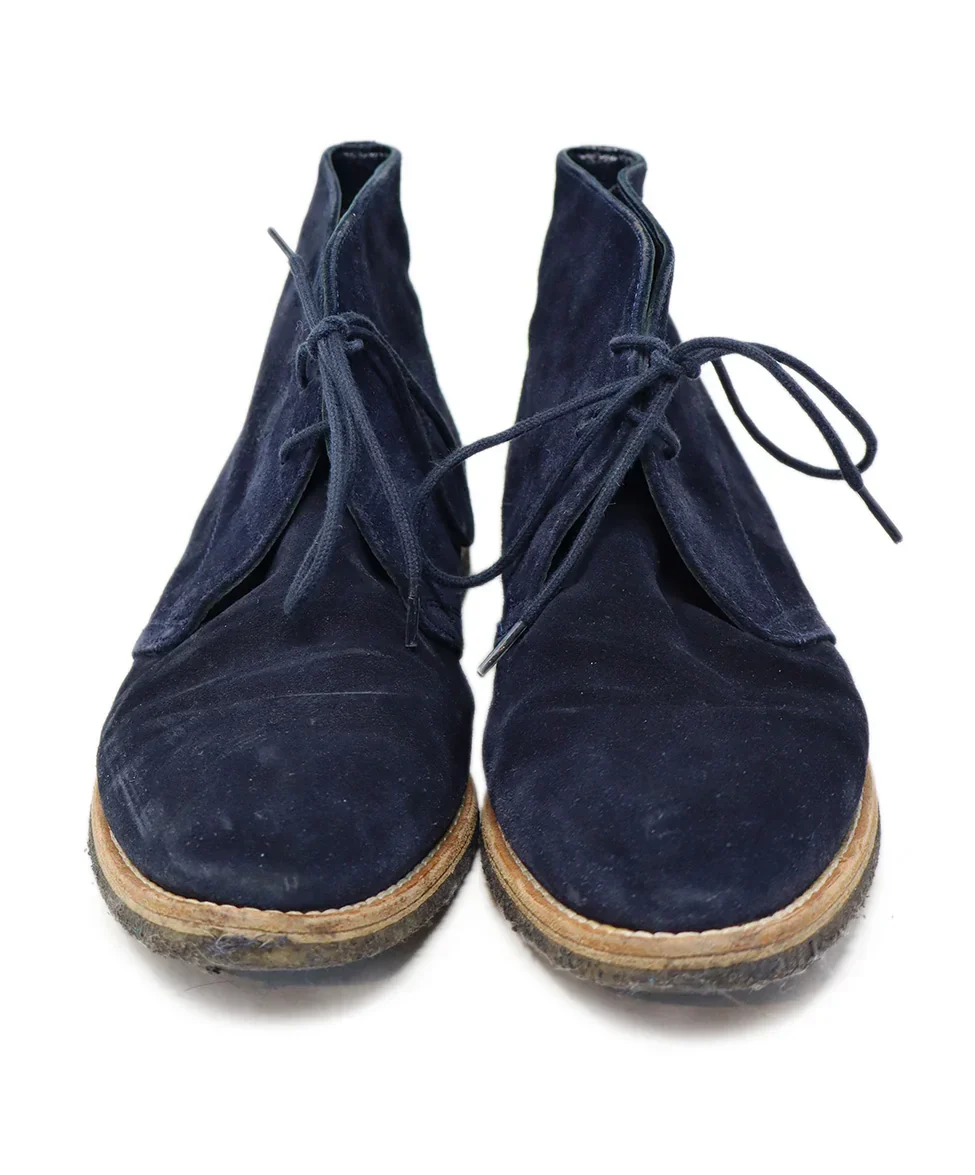 Manolo Blahnik Navy Suede Booties sz 7 - Image 4