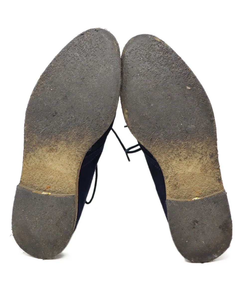 Manolo Blahnik Navy Suede Booties sz 7 - Image 5