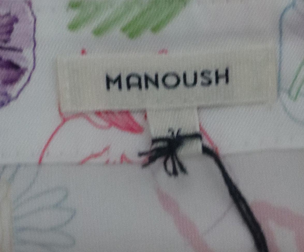 Manoush White & Multicolor Print Blouse sz 4 - Image 4